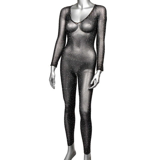 "Radiance Crotchless Full Body Suit - One Size - Black SE3002353"