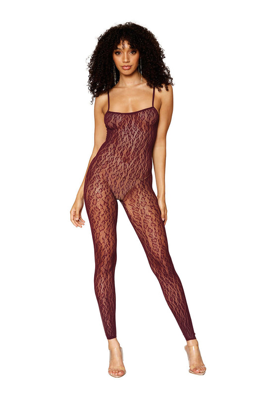 "Catsuit Bodystocking and Shrug - One Size - Burgundy DG-0417BUROS"