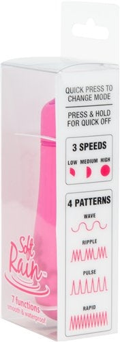 "Soft Rain Power Bullet 3 Inch Breeze Coated 7 Function - Pink BMS5316-3"