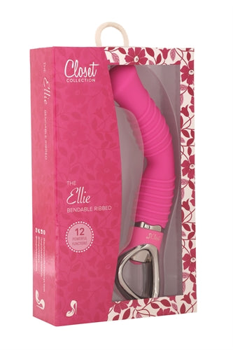 "Ellie G Bendable Vibrator Ribbed - Pink CCS15-0"