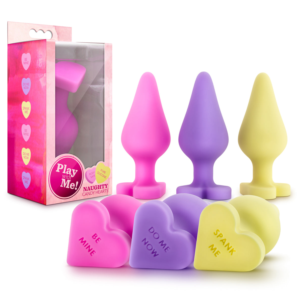 "Naughty Candy Hearts Display - 9 Pieces - Assorted Colors BL-99994"